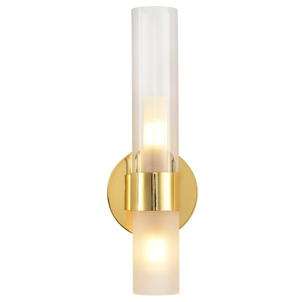Lampa ścienna tuba Candela DN1505-1 gold Step szklana złota