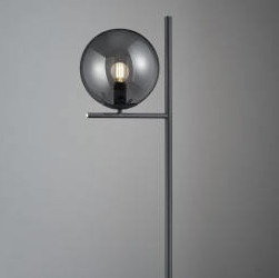 Stojąca LAMPA podłogowa NYXIS DL142402000 Trio modernistyczna OPRAWA szklana kula grafitowa przydymiona