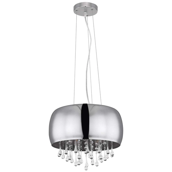 Pałacowa LAMPA wisząca KALLA 15809H Globo szklana OPRAWA zwis glamour kryształki przezroczyste przydymione chromowane