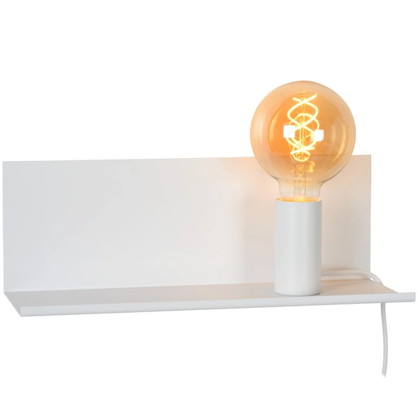 LAMPA ścienna SEBO 06218/01/31 Lucide loftowa OPRAWA metalowa półka kinkiet biały
