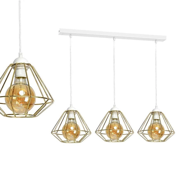 LAMPA wisząca LUPO MLP6267 Milagro loftowa OPRAWA metalowy ZWIS druciane klatki złote