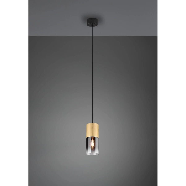 Wisząca lampa szklana Robin 310600154 tubka loftowa czarna złota