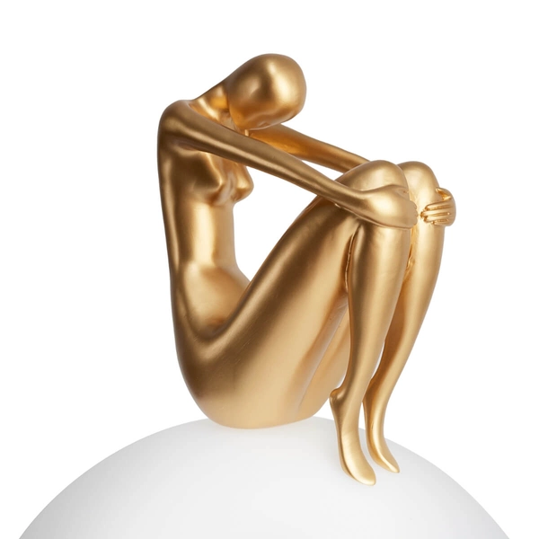 Sypialniana lampa stołowa WOMEN ST-6022-B gold Step kulista szklana biała złota