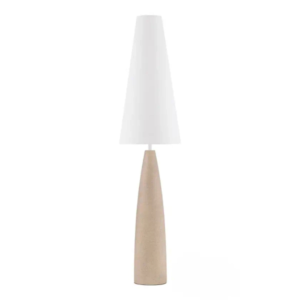 Podłogowa lampa z abażurem ORBEZIA LE45280 do salonu beżowa biała