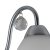 LAMPA ścienna LUGANO WL-5643-1 Italux szklana OPRAWA kinkiet na wysięgniku z kryształkiem chrom biały