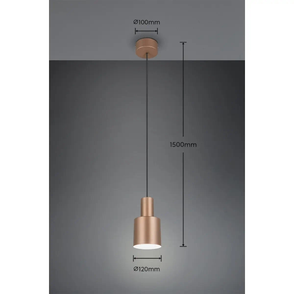 Różowa lampa wisząca Agudo 319400165 tuba z regulacją 1x10W E27
