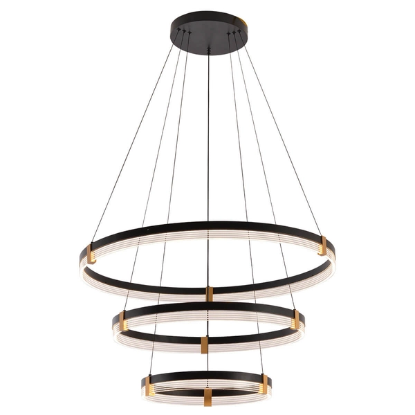 Lampa wisząca Plum LP-0407/3P BK LED 24-40W 3000-6000K metalowa czarna