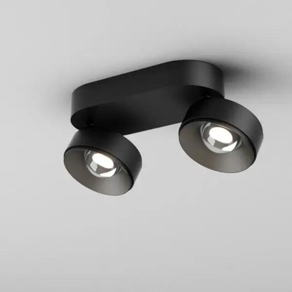 Podwójna sufitowa lampa czarna QRLED next LED 12W 3000K regulowana do salonu 16526-L930-W3-00-12
