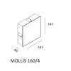 Kinkiet do sypialni Mollis 616004102 Elkim LED 4W 3000K kostka biała