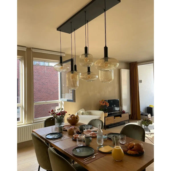 Loftowa lampa zwisowa Maloto 45386/07/62 Lucide molekuły szklane czarne