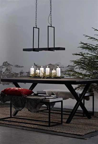 Rustykalna LAMPA zwisowa TRAY 105780 Markslojd metalowa OPRAWA wisząca zwis LED 9W 3000K na łańcuchu belka czarna