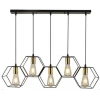 Wisząca lampa na listwie Honey ABIGALI-LWH-5XE27 plaster miodu czarna