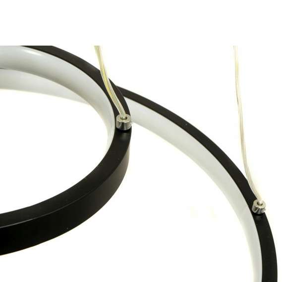 LAMPA wisząca SLP6578 MDECO okrągła OPRAWA zwis LED 63W rings pierścienie z pilotem czarne
