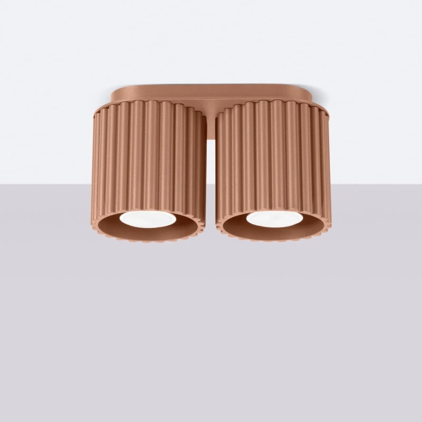 Podwójna sufitowa lampa tuba AURA mocca SL.1805 2xGU10 do gabinetu
