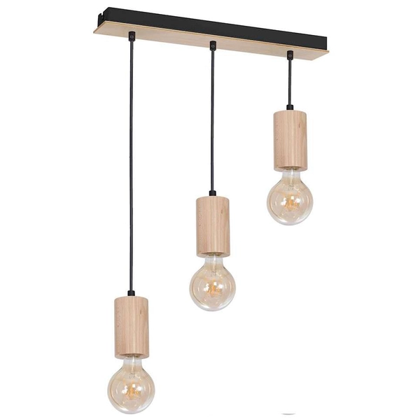 LAMPA skandynawska LINES MLP8826 Milagro wisząca OPRAWA drewniany ZWIS tuby na listwie drewno czarne