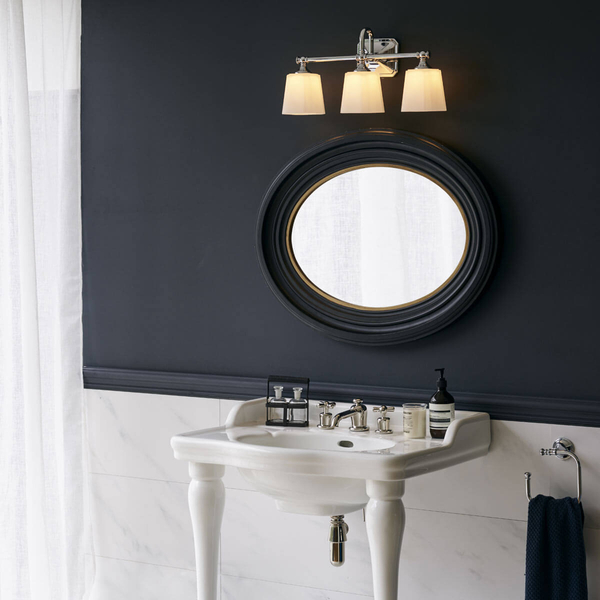 Ścienny kinkiet do łazienki Concord FE-CONCORD3-BATH Feiss szklana biała chrom