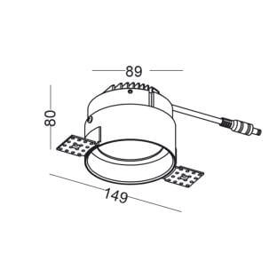 Lampa podtynkowa Rondo 234501102 Elkim LED 6W 3000K IP44 okrągła biała