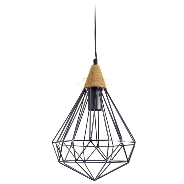 Industrialna LAMPA wisząca MAELLE MDM-2591/1S BK Italux druciana OPRAWA zwis drut czarny