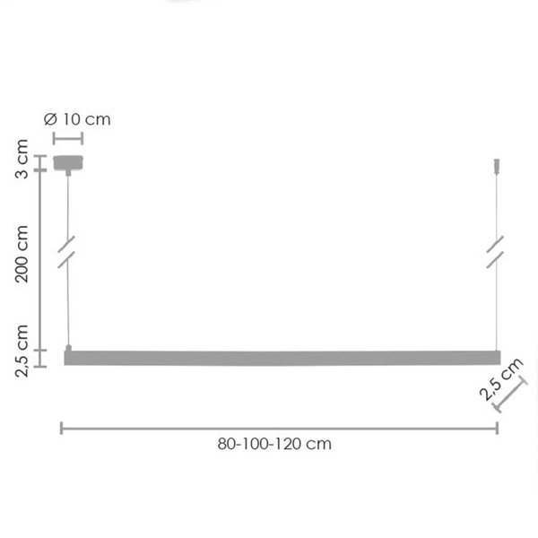Wisząca listwa nad wyspę BEAM ST-8960-L100-4000K Step LED 10W 4000K złoty
