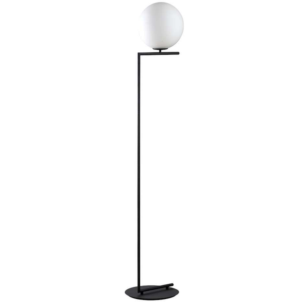 Stojąca LAMPA podłogowa CONDI MLE3081/1 BL MDECO loftowa OPRAWA szklana kula ball grafitowa biała