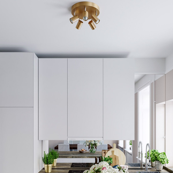 Regulowana lampa sufitowa Correct tuby loft na ścianę złote
