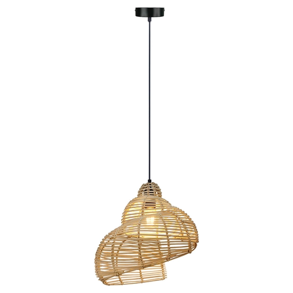 Skandynawska lampa wisząca Shella LP-1806/1P 40cm eko drewniana beżowa