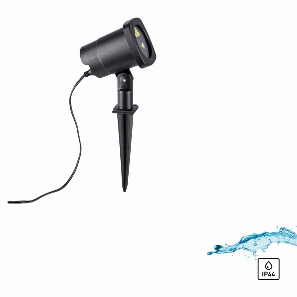 Ogrodowy reflektor LASER czarny LED 6W IP44 wbijany do ogrodu energooszczędny 19940-18
