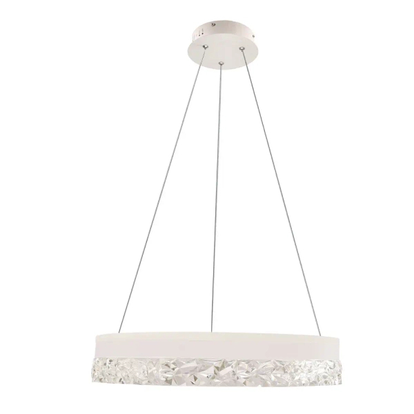 Wisząca lampa ring Frozi 31-35547 LED 32W 3000K kryształowa biała