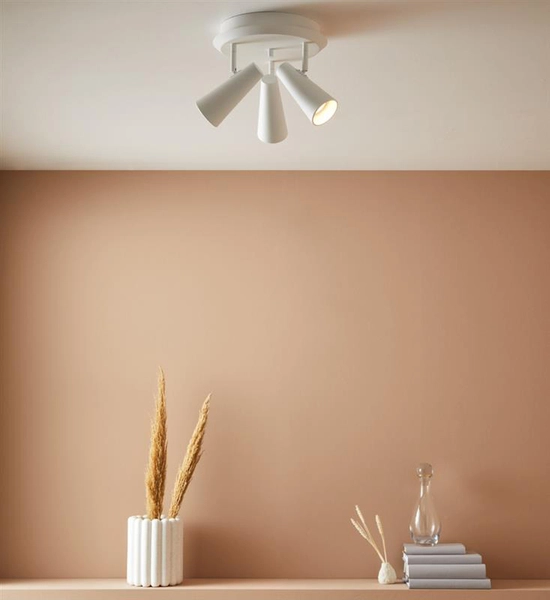 Metalowy plafon nowoczesny Crest 108203 z regulacją do salonu biały