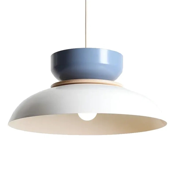 Metalowa lampa wisząca ALDO 1152G2_16_J nad stół biała niebieska