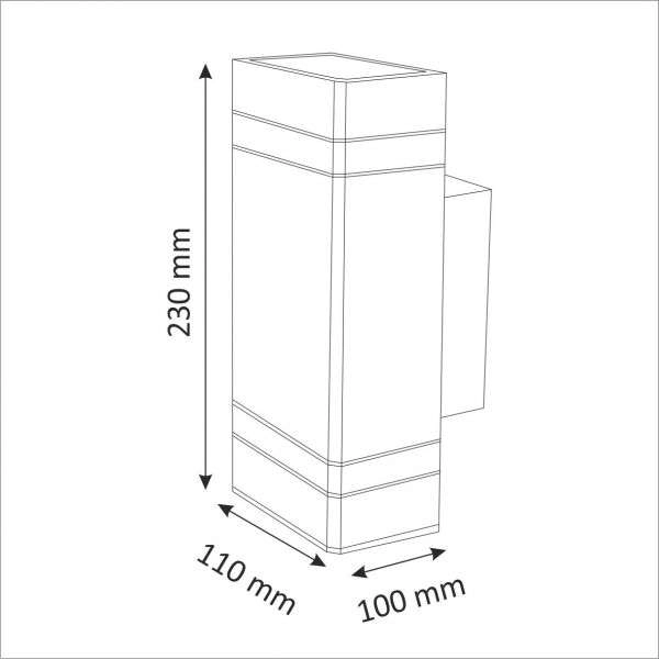 Zewnętrzna LAMPA ścienna GILBERT 307866 Polux elewacyjna OPRAWA prostokątna LED 20W 3000K outdoor IP44 czarna