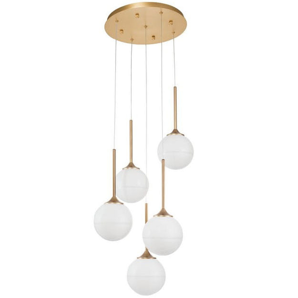 Loftowa LAMPA wisząca PEREZ LE41752 Luces Exclusivas szklana OPRAWA kaskada ZWIS modernistyczny biały złoty