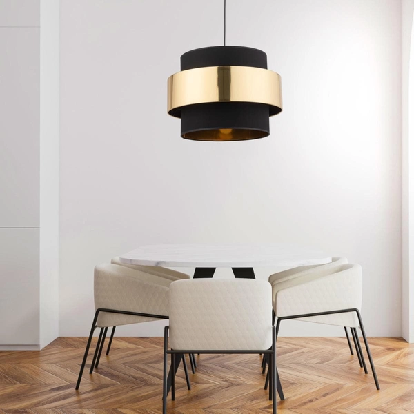 Wisząca lampa glamour tuba Calisto 4706 TK Lighting okrągła czarna złota