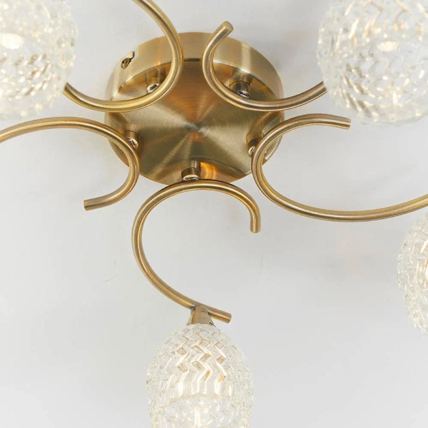 Szklana lampa sufitowa do salonu Boyer BOYER-5AB chromprzezroczysty
