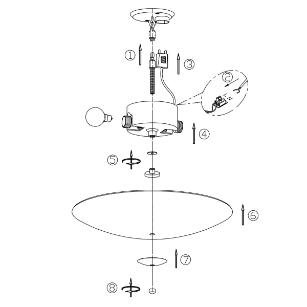 Okrągły plafon szklany Polar natynkowy do holu biały stal