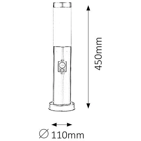 Nowoczesny słupek ogrodowy Inox Torch 8267 Rabalux IP44 chrom satynowy