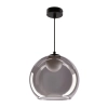Lampa szklana wisząca nad wyspę Brin 31-38333 ball do sypialni przydymiona