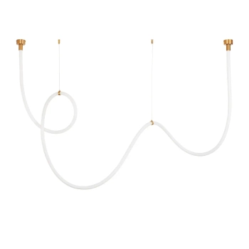 Lampa wisząca SNAKE MD1021-4 biała złota metal PVC LED 60W 3000K 4M wąż ledowy nowoczesna