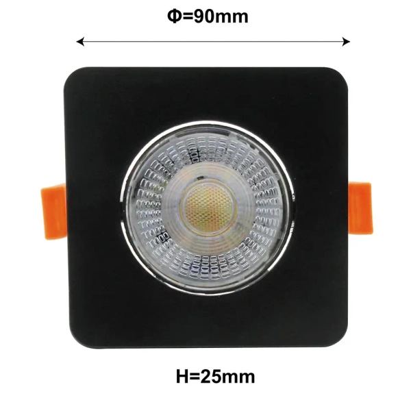 Sufitowa lampa wpuszczana PLUS LP-1506/1RS BK Square LED 3-7W CCT czarna