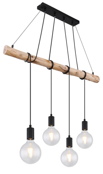 Wisząca lampa Auston 15439-4 kuchenna nad wyspę drewno
