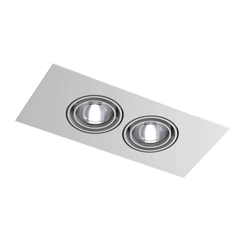 Wpust LAMPA sufitowa EBINO H 7320 Shilo prostokątna OPRAWA metalowy WPUST do zabudowy biały