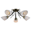 LAMPA sufitowa CRISTINA PND-6706-5 Italux szklana OPRAWA plafon klasyczny czarny brąz biały
