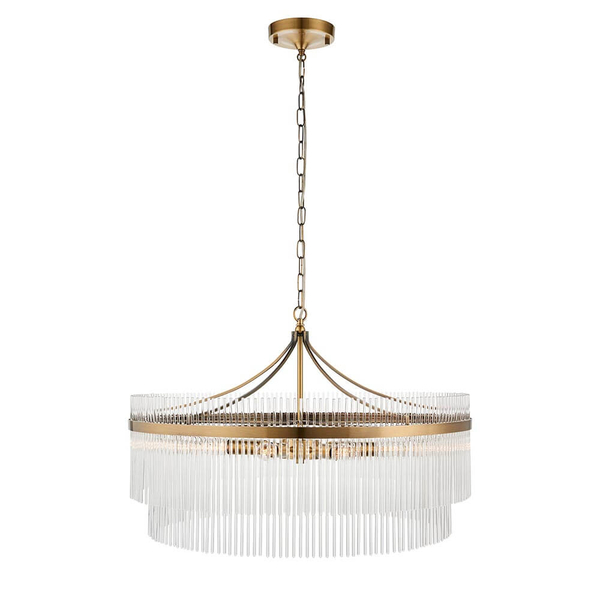 Szklana lampa wisząca Marietta Grand 112574 na łańcuchu mosiądz
