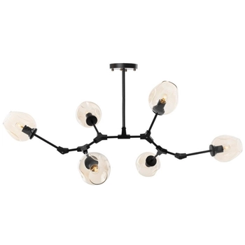 Lampa wisząca Modern orchid ST-1232-6 BLACK AMBER Step balls bursztynowa czarna