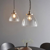 Szklana lampa wisząca Hansen Grand 106896 na łańcuchu srebrna przezroczysta