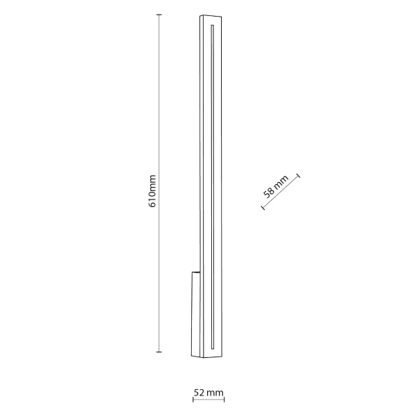 Liniowa lampa zewnętrzna ścienna Linea S 18175 LED 3000K IP65 szary