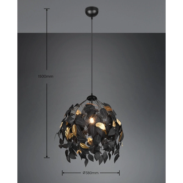 Wisząca lampa Leavy R10461932 RL Light dekoracyjna liście czarna