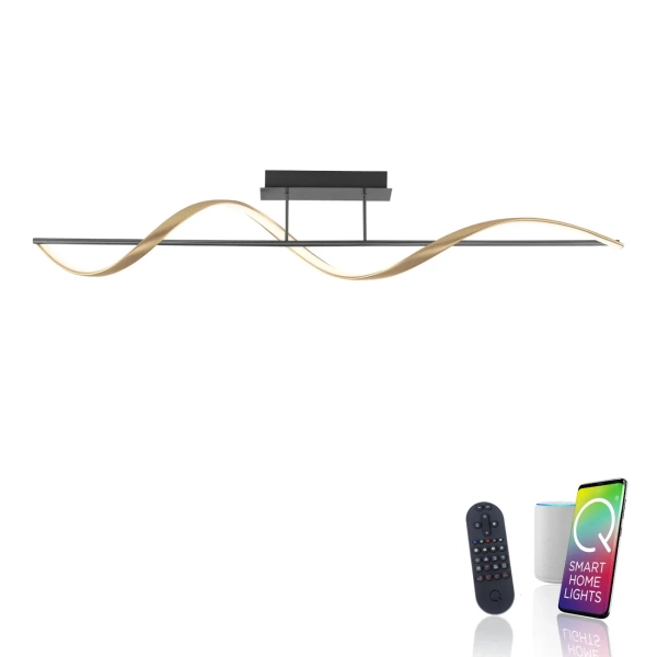 Sufitowa lampa Q-SWING mosiądz antracyt 6385-13 1xLED 24W CCT do salonu