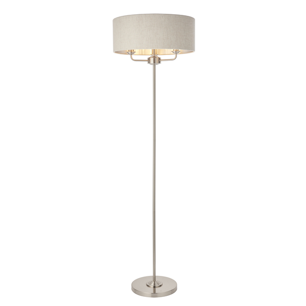 Lampa podłogowa Highclere 94359 Endon vintage z abażurem beż chrom