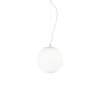 Szklana lampa wisząca Mapa biała kula 1xE27 42W nad stół do salonu okrągła 9148